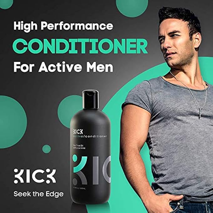 Kick MENS CONDITIONER (TEA TREE AND PEPPERMINT) FOR DANDRUFF AND HAIR LOSS - PROVEN HIGH PERFORMANCE PRO-NOURISHING MENS NATURAL ANTI DANDRUFF TREATMENT (17.5 OUNCES) - Image 3